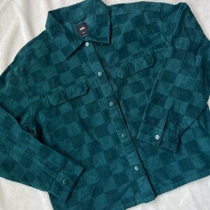 VANS TEAL CHECKERED CORDUROY JACKET